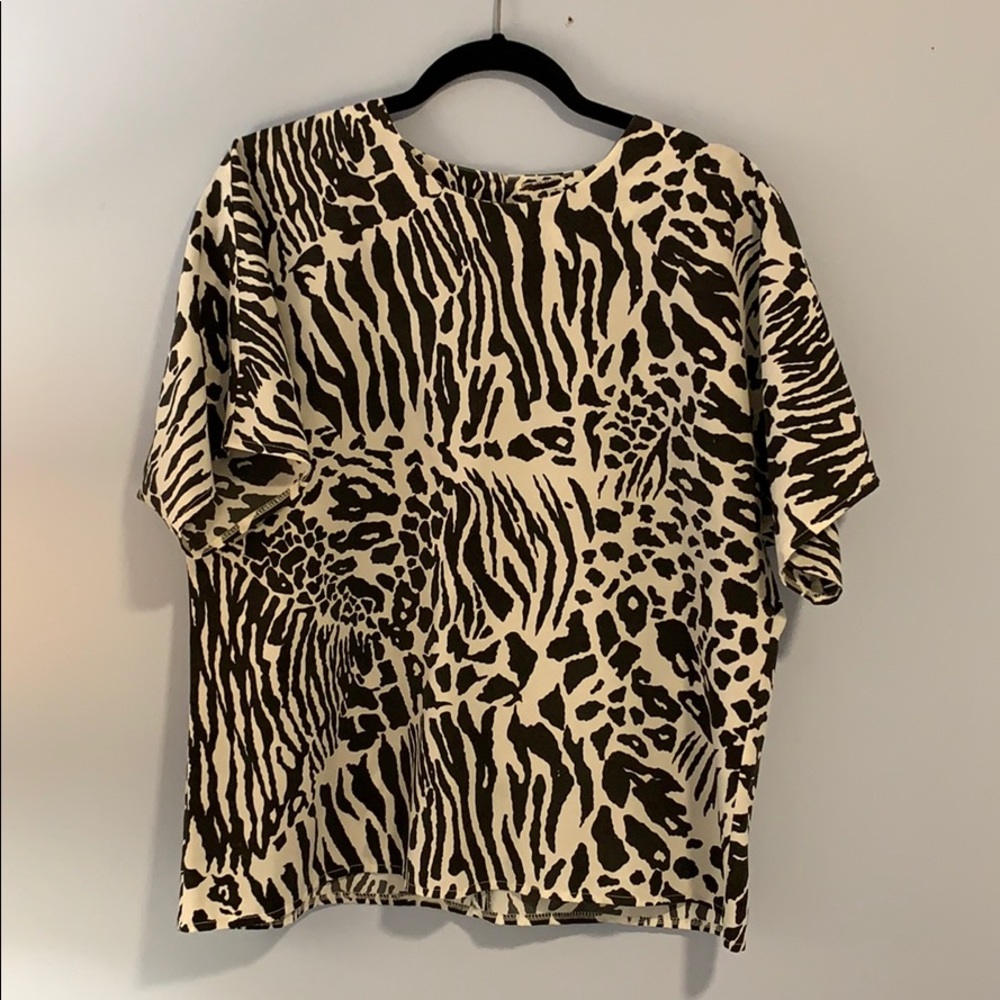 Regal | Short sleeve top | Zebra Animal Print | L